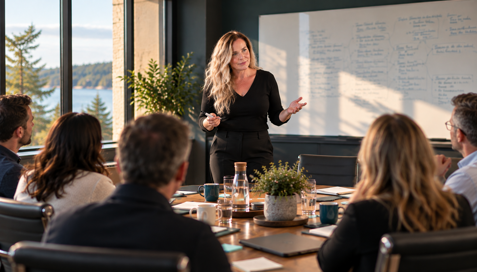 Susan Motkaluk leading a leadership team workshop